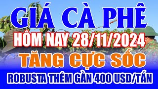 Giá cà phê hôm nay 28/11: tăng cực sốc, Robusta thêm gần 400 USD/tấn