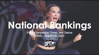 March 24, 2023 - Final National Rankings for Prep, Competition Cheer, and Dance Divisions