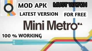 how to download mini metro mod apk latest version