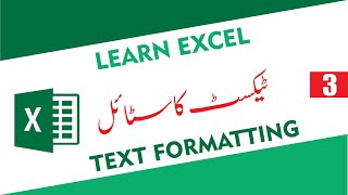 MS Excel 2016 Full Course in Urdu/Hindi - MS Excel 2016 Tutorial 3 - Text Formatting - Zemination