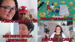 DIA DE PEDIATRA,FIZ SKINCARE NO ROSTO GASTANTO POUCO+ARRUMEI A CASA.