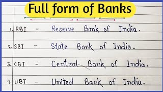 Full form of all Bank Name in India । Full form of HDFC, IDBI, PNB, ICICI, SBI bank  #fullform