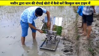 Two row manual rice transplanter l dhan ropai best machine l धान रोपाई मशीन