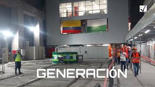 Generación de energía con las turbinas de energía de Hidroituango