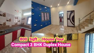 800 sqft House Tour | Compact 3 BHK Duplex House for sale In Pallavaram near Kundrathur