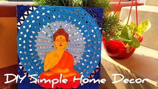 DIY Lippan Art Mirror|Simple Home decor idea|Clay Craft idea #lippanart #clayart #buddha