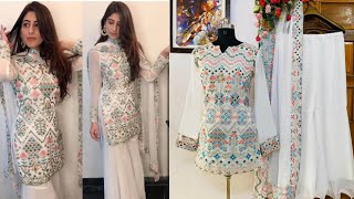 White Embroidered Georgette Top and Pallazo Set with Dupatta Review And Unboxing Video l Real Review