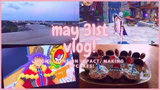 may 31st vlog! 🧸 anime, genshin impact, baking!