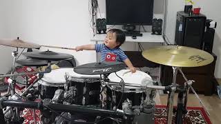 My 1 year old son drum introductory