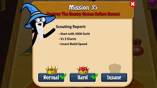 Mission 35 No upgrade and ambush, Stick War: Legacy Mission 35 Hard-Insane difficulty