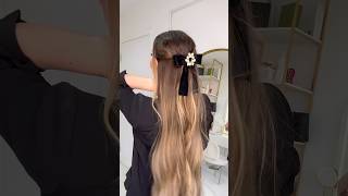 Penteado lindo com laço 🎀💗 #penteados #hairtutorial #hairstyle #laço #cabelolongo