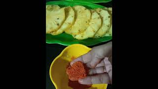 pineapple pieces with salt &Chilly powder #Sweet & spicy #super tasty..