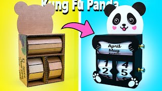 🐼How to make a PANDA themed DESK CALENDAR with cardboard | Office Decoration without spending a lot