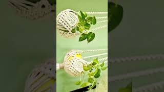 Elevate your plant with the touch of fiber macrame plant ☘️hloder!#artist#viralvideo#macramecreation