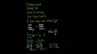 DIFFERENTIATION || Two-Sided Limits | Lecture 6b | #calculus | #maths