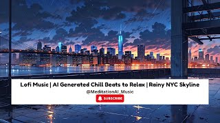 Lofi Music | AI Generated Chill Beats to Relax | Rainy NYC Skyline