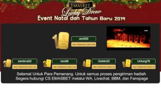 LIVE !!! Hasil Pemenang Event Natal dan Tahun Baru 2019 #EmasbetBagi2Emas