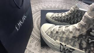 Dior Homme B23 SS19Summer 2019 High Top Sneakers in Oblique Unboxing