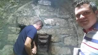 Tomb of Lazarus - Israel (Joel and Jason climbing out)