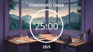 25x4 Pomodoro Timer I chill lofi beats for studying I 2 hours I let's focus