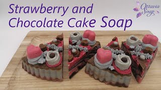 Strawberry and Chocolate Cake Soap-SUBTITLES