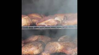 Smoked Chicken Quarters on the Smoke Hollow Pro Series Cabinet Smoker