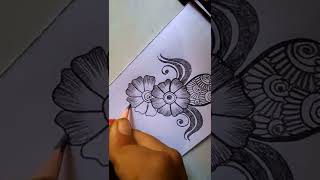 Arabic mehndi design on paper|| mehndi design with pencil on paper|| Easy mehndi ||Mehndi design||