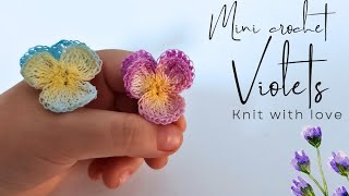 Mini Crochet Violet Tutorial with pattern |Easy Miniature Crochet Violet