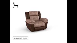 Chai Microfiber Glider Reclining Chair, Brown/Light Brown by Homelegance