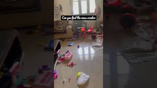 Can you find the mess creator ?  #funny #shortsvideo #viral #toddleractivities #mess #shorts #fun