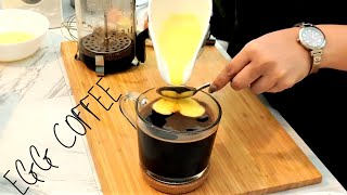 How-Making Strange EGG COFFEE *brewing coffee with eggs in 2 minutes*