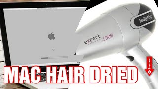 How to switch on again a white screen old MACBOOK w an Hair dryer & fix the graphic card bug forever