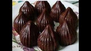 #Ganesh chaturthi Modak/Chocolate Modak/बिना मावा 3 चीजों से बनाएं/Ganpati bhog/Ganpati Modak prasad