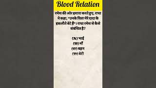 (प्रतियोगिता परीक्षा के लिए महत्वपूर्ण) Blood relation reasoning #bloodrelation  #short #shorts