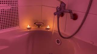 Bathtub Filling ASMR // Full Pressure Filling in Pink Light 10 Hour Loop