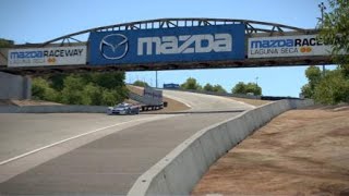 Mercedes CLK-LM airborne at Laguna Seca