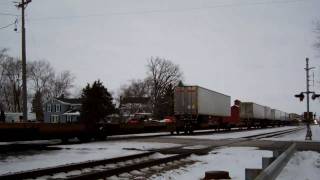 Union Pacific # 7012 Leads An Intermodal Through LaFox,Illinois