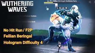 [Wuthering Waves] (Tactical hologram) Feilian Beringal Difficulty 4 | No Hit Run | F2P