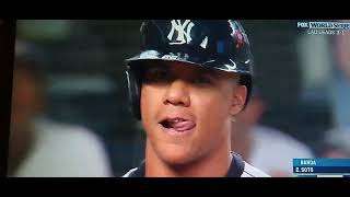 New York Yankees up-close - Aaron Judge gets base-on-balls, 2nd inning, October 30, 2024