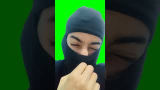 green screen Masked man crying