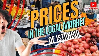 Price in Local Street market in Istanbul Türkiye, November 2024 , walk with me