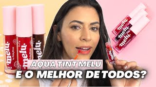 TESTEI LANÇAMENTO AQUA TINT MELU RUBY ROSE - Qual a diferença para a versão Gel Tint e Lip Tint?