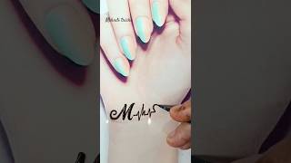 M" letter heartbeat mehndi tattoo design 🥰 | mehndi design #shorts