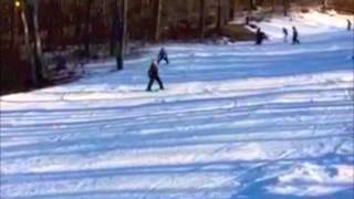 Carson and Zachary skiing their first Black Diamond