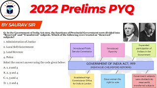 UPSC PYQ | Q No. 51 | EduMandala: G.o.I Act 1919 #MontagueChelmsford #prelims2022