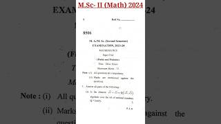 M.Sc II Sem. 2024 Question Paper #shorts #viral #trending #msc #question #questionpaper #maths #math