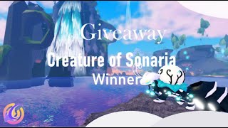 Winner Giveaway CREATURE OF SONARIA !!!