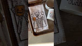 💀🎃☕️ Halloween coffee drinking skeleton #machineembroidery