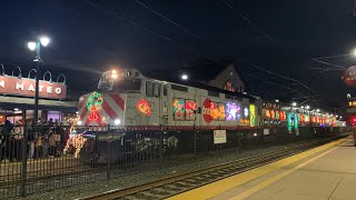 Caltrain Holiday Train 2024 at San Mateo & EMU action