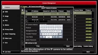 How to manually add an IP Camera to an NVR